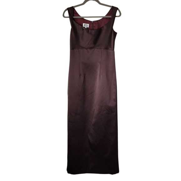 odessa Dresses & Skirts - ODESSA Satin column Maxi Dress Brown Square‎ Neck Minimal 90s Formal 6